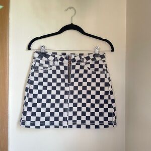 Urban Outfitters Checkered Black and White Skirt